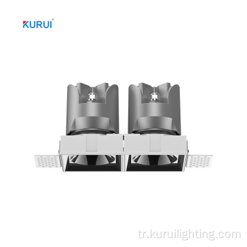 Kare dubul başlı ayarlanabilir açı gömme led downlight